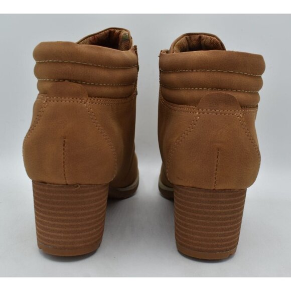 B.O.C By Born Womens Size 7 Alder Tan Nubuck PU Lace Up Heeled Booties Boots - Picture 8 of 12